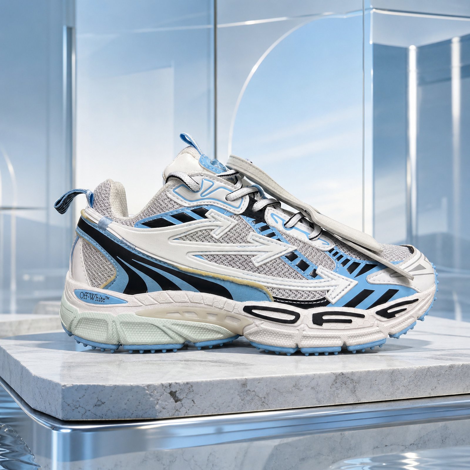 Off-White Be Right Back White Blue scene