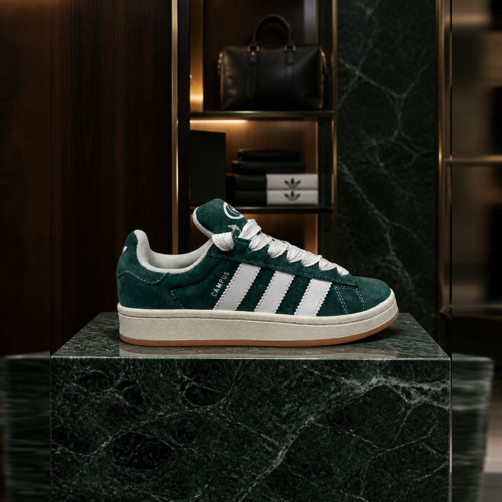 Adidas Campus 00s Dark Green White Gum scene