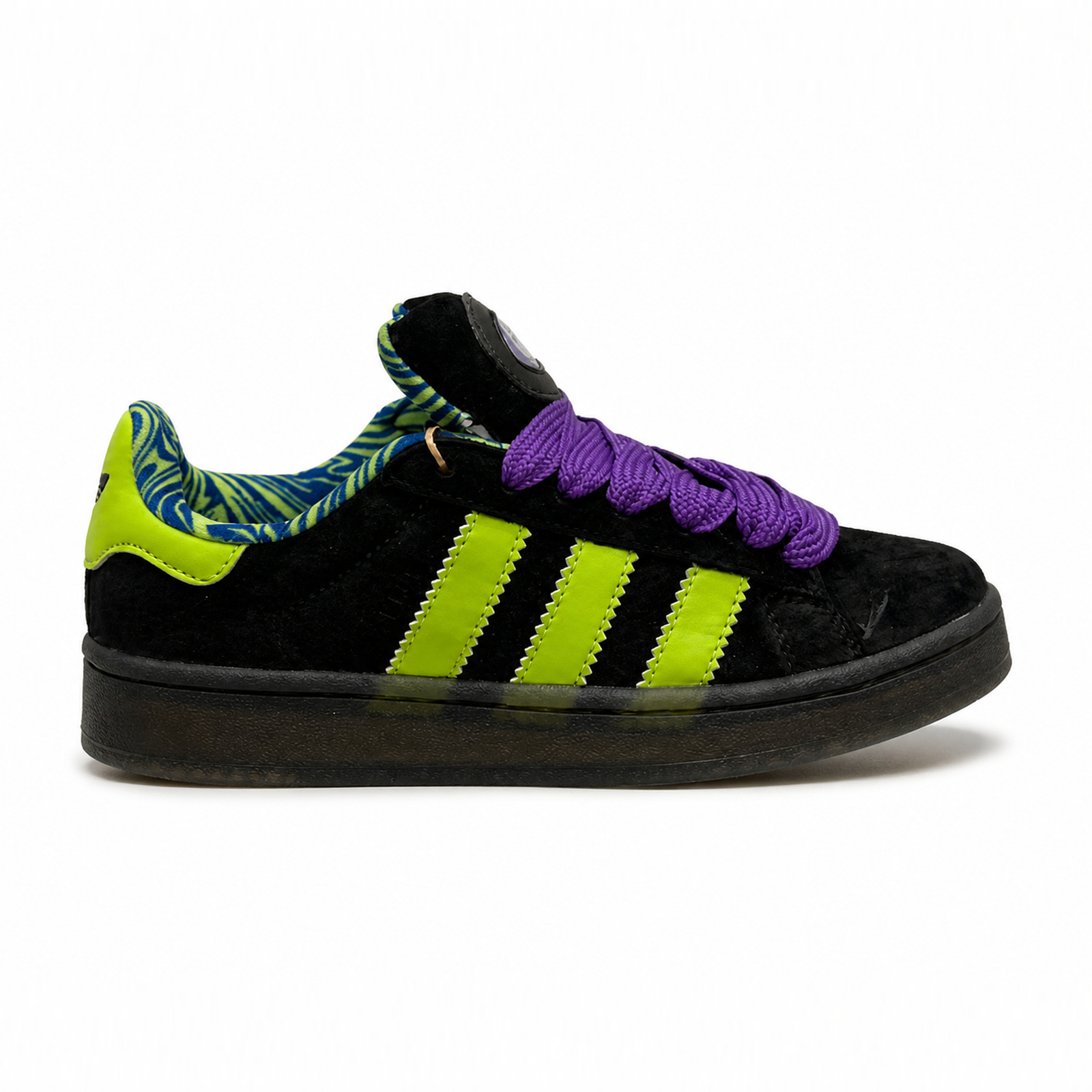 Adidas Campus Custom Black Neon Lime Purple Platform