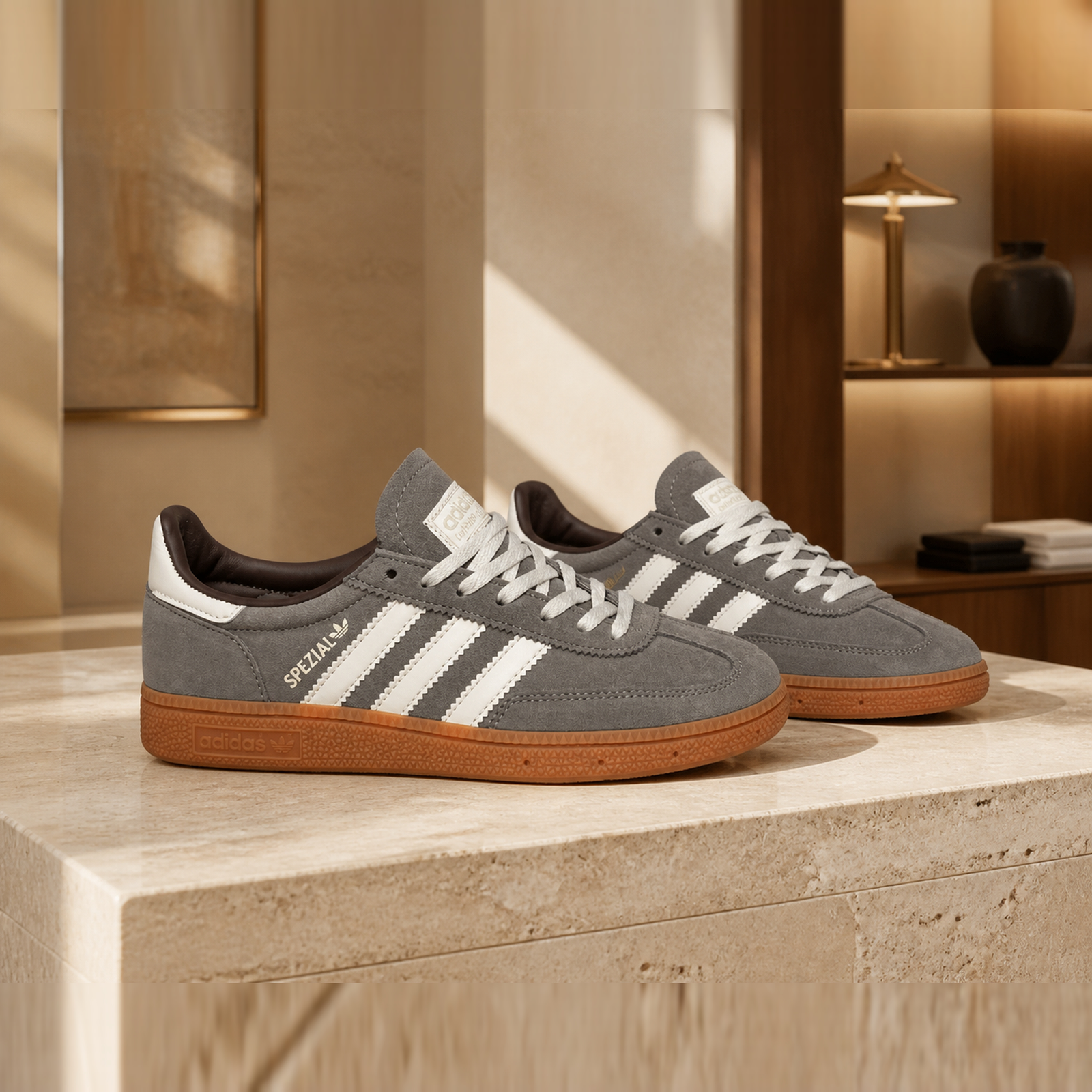 Adidas Handball Spezial Gray White Gum pair