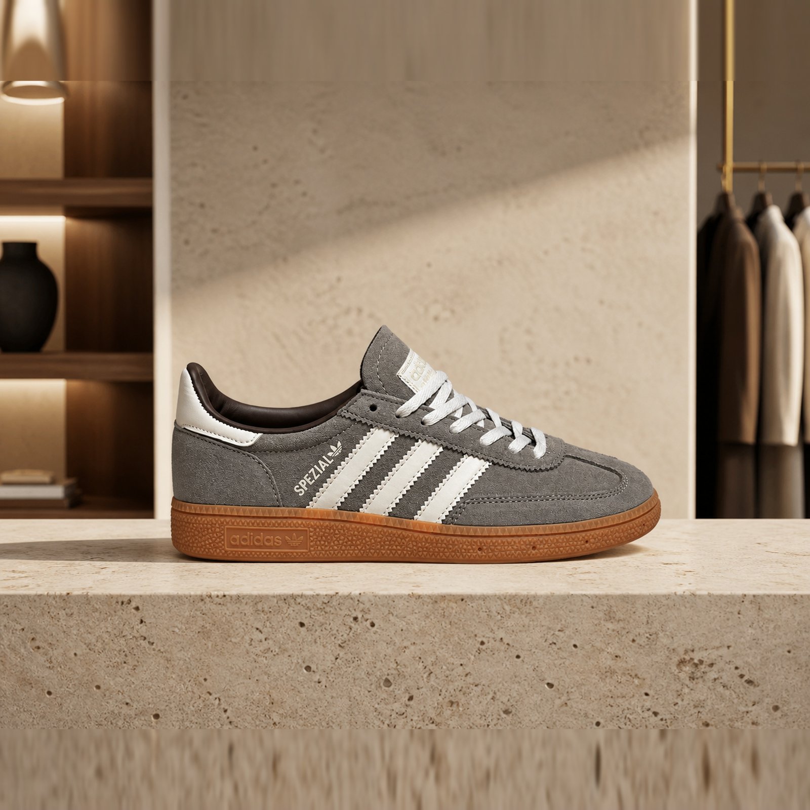 Adidas Handball Spezial Gray White Gum scene