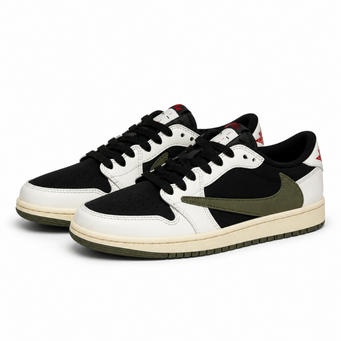 Air Jordan 1 Low White Black Olive