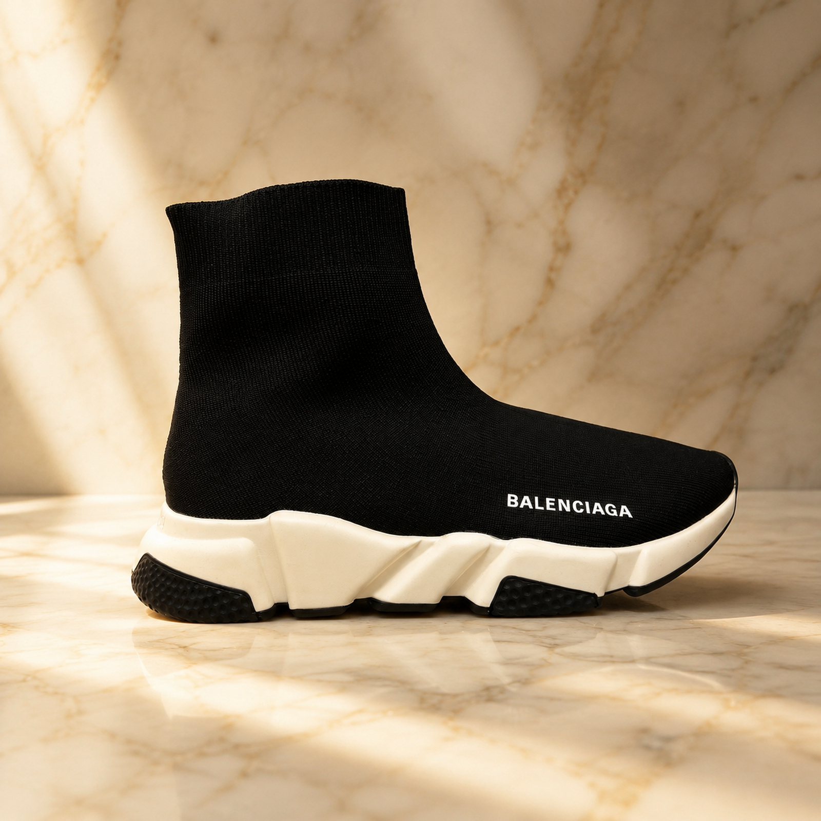 Balenciaga Speed Trainer Black Cream scene