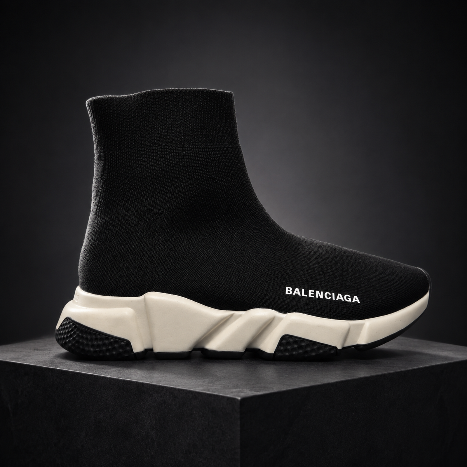 Balenciaga Speed Trainer Black Cream studio