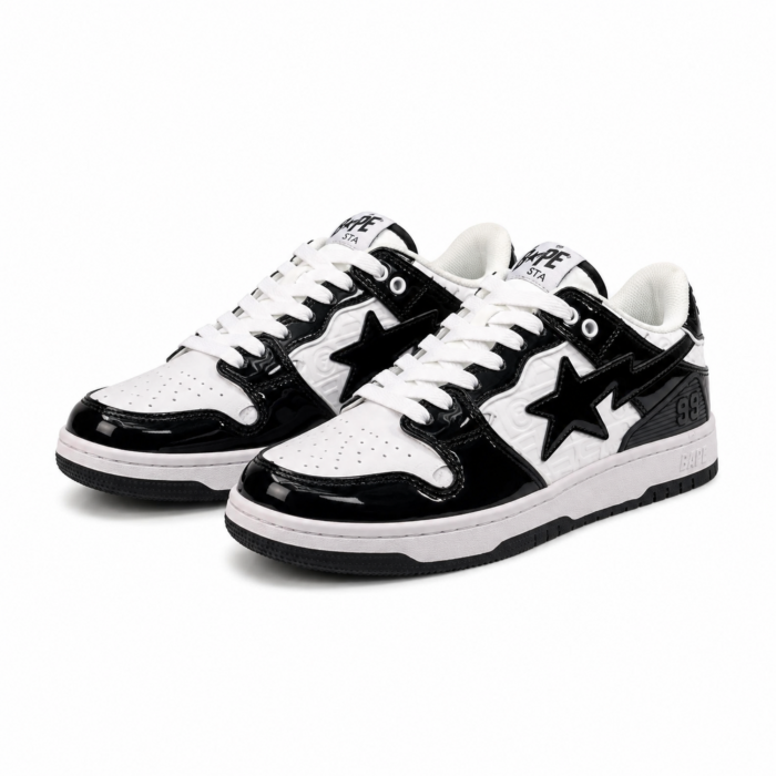 BAPE STA Black Patent White