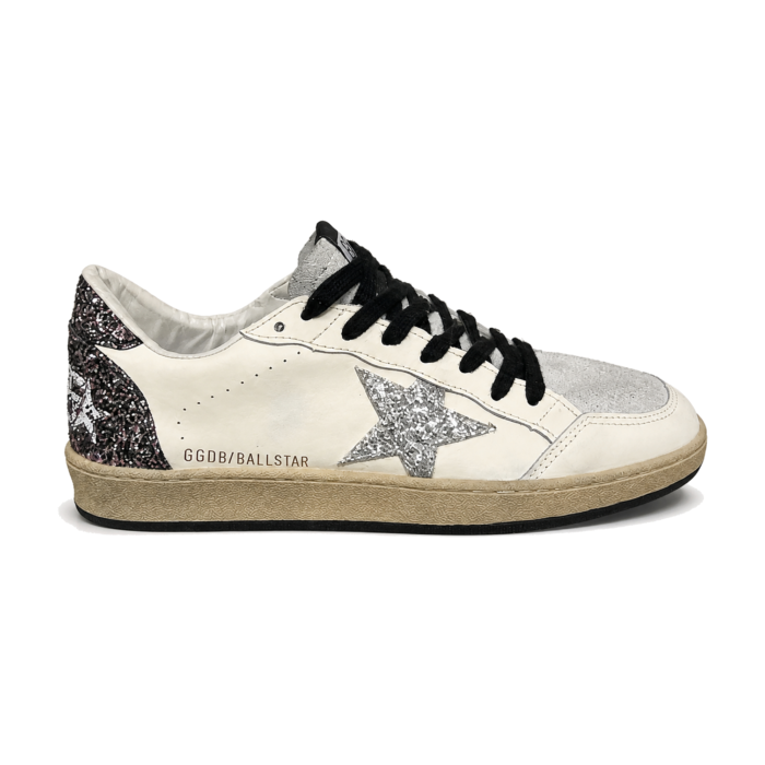 Golden Goose Ball Star Custom White Silver Black Glitter