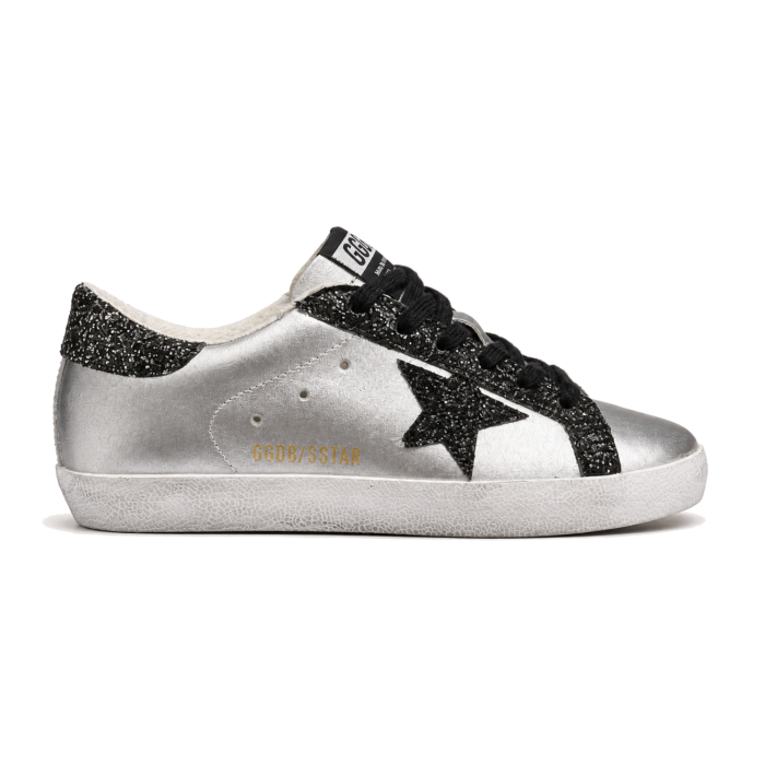 Golden Goose Super Star Custom Silver Black Glitter