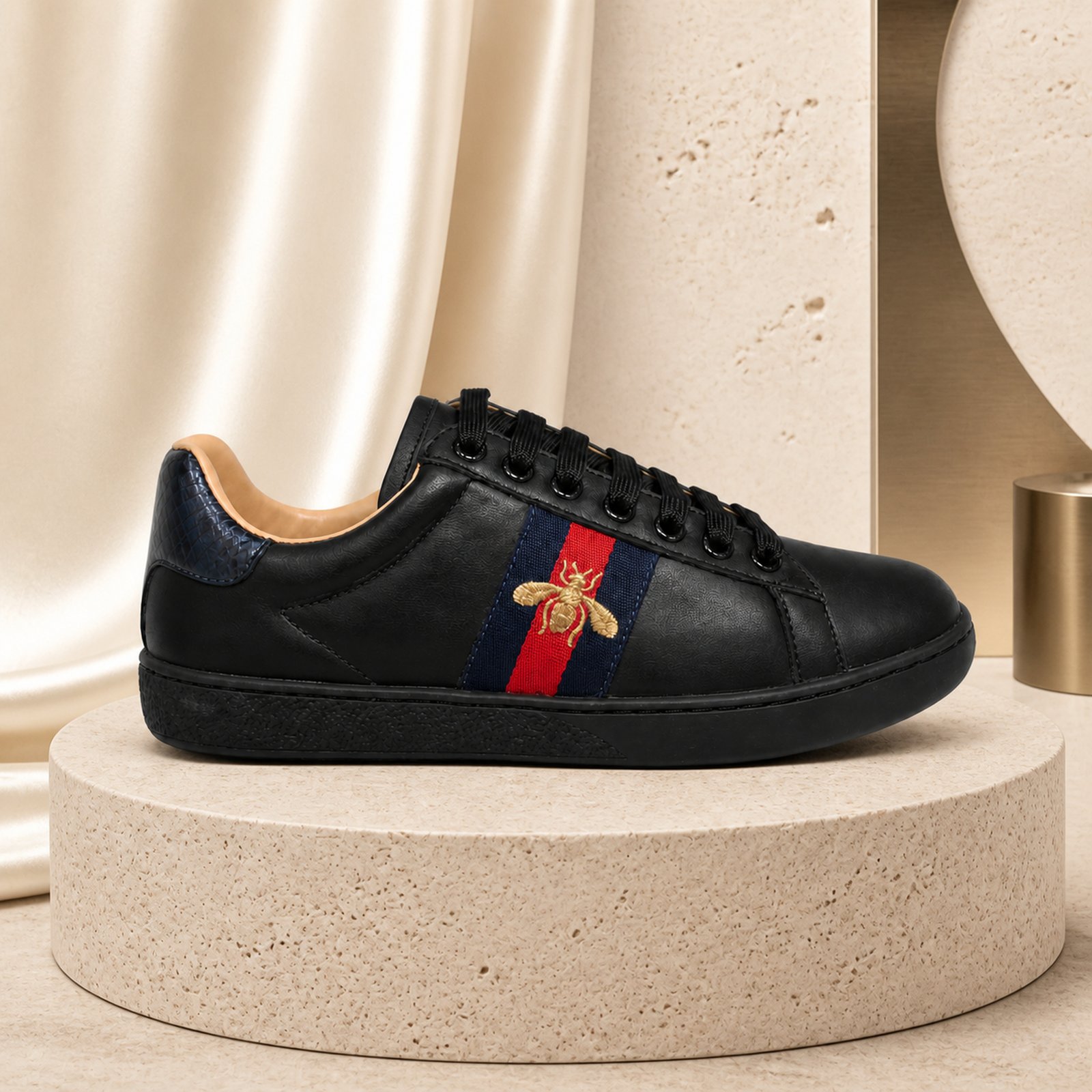 Gucci Ace Bee Black Navy Red Gold scene