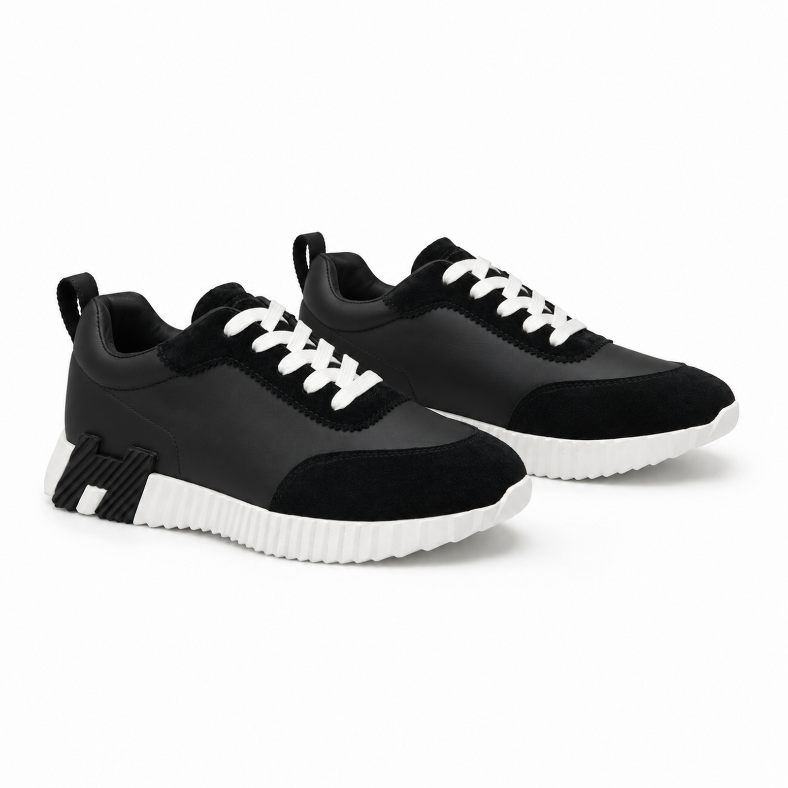 Hermes Bouncing Black White Laces