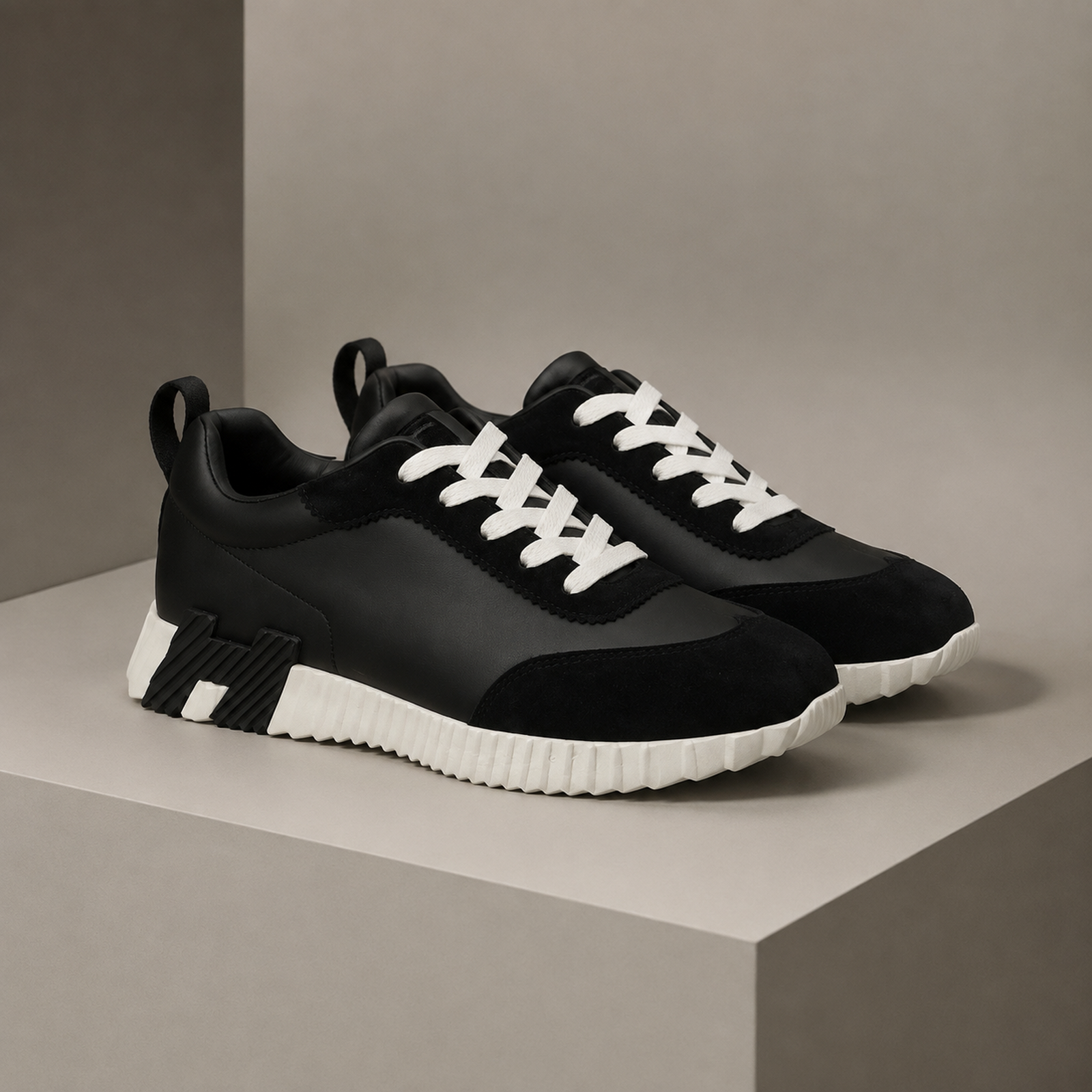 Hermes Bouncing Black White Laces studio