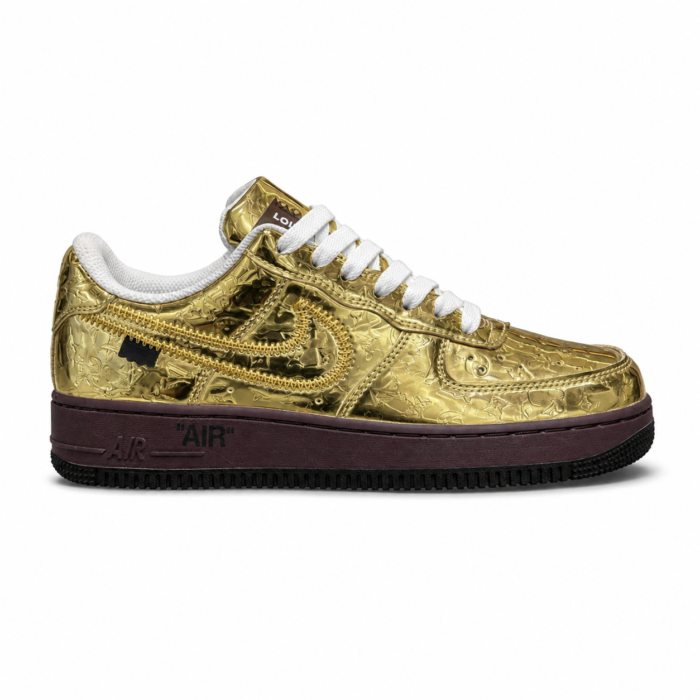 Louis Vuitton x Nike Air Force 1 Metallic Gold