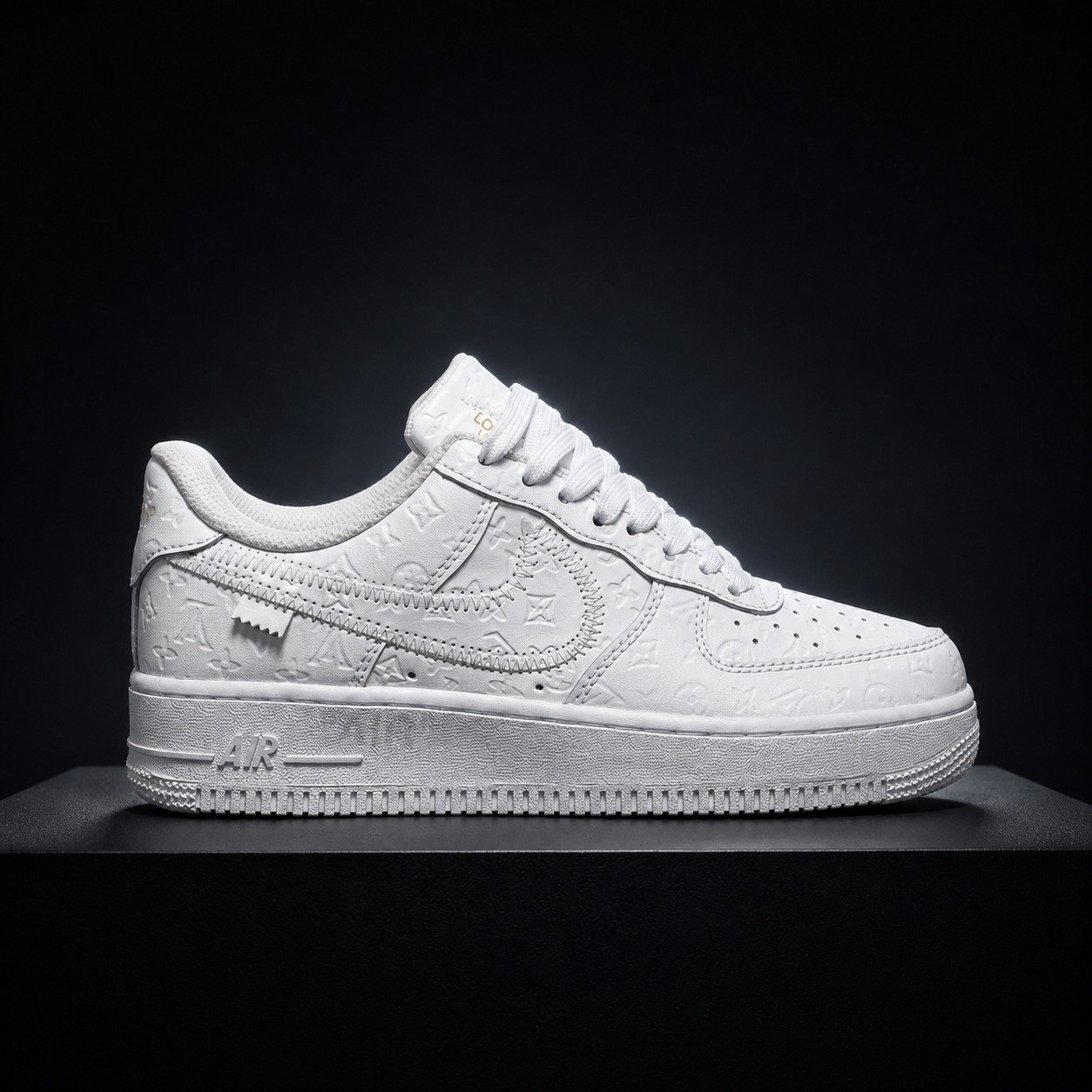 Louis Vuitton x Nike Air Force 1 Triple White Monogram studio