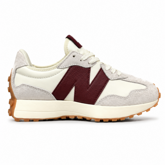 New Balance 327 White Burgundy