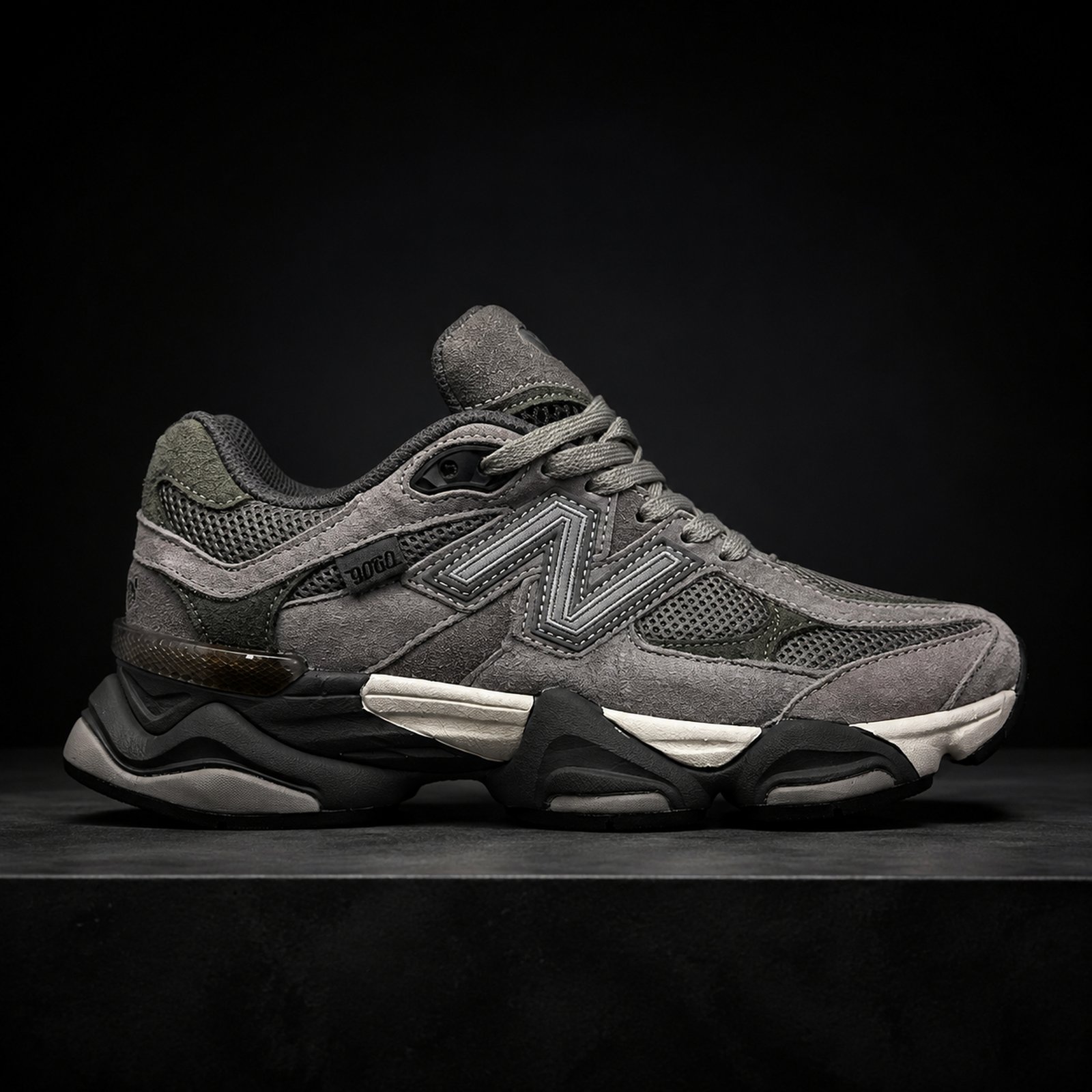New Balance 9060 Charcoal Olive studio