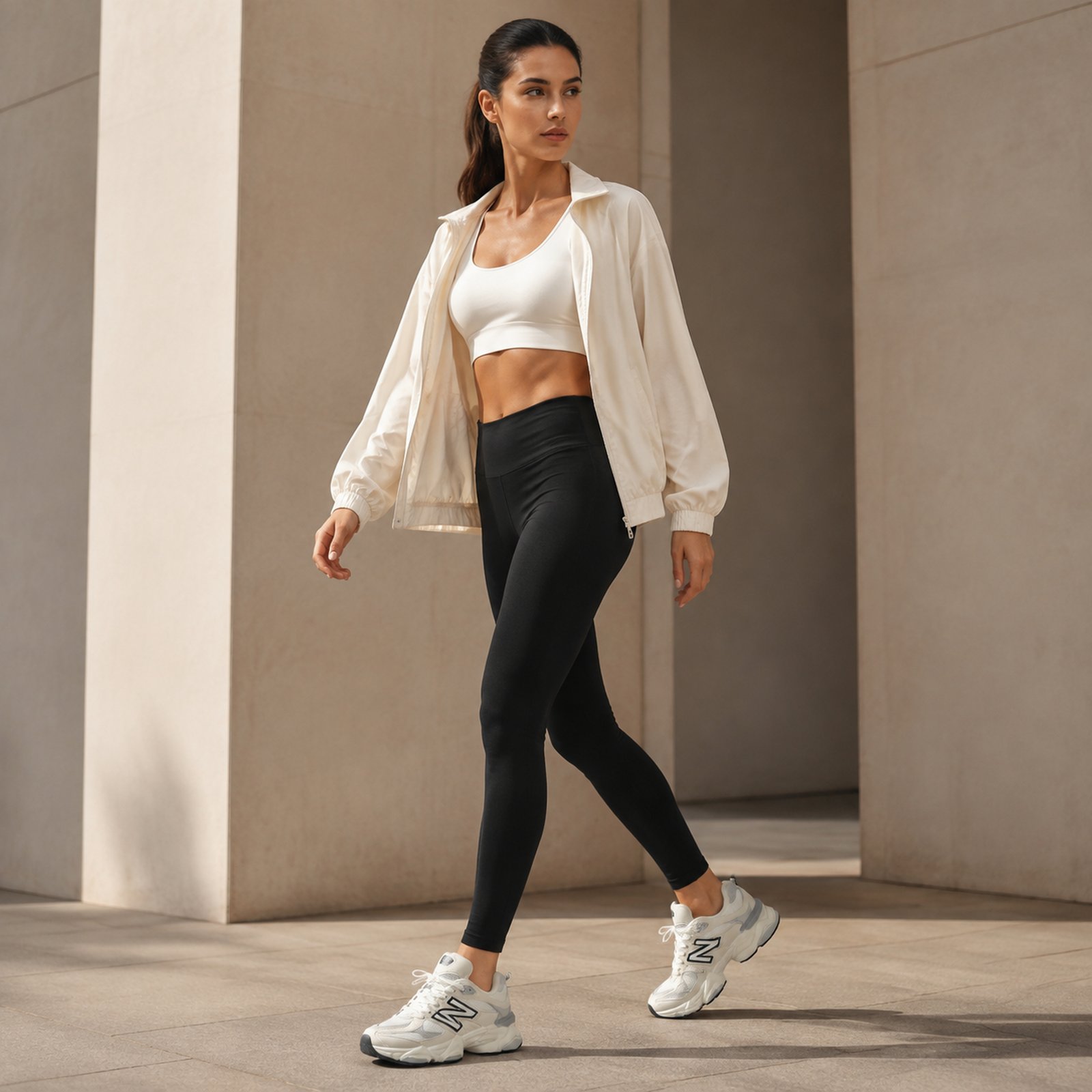 New Balance 9060 Ivory Black on foot