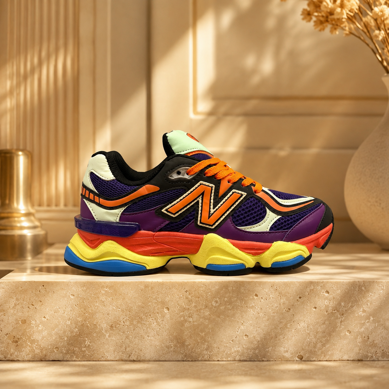 New Balance 9060 Purple Orange Multicolor scene