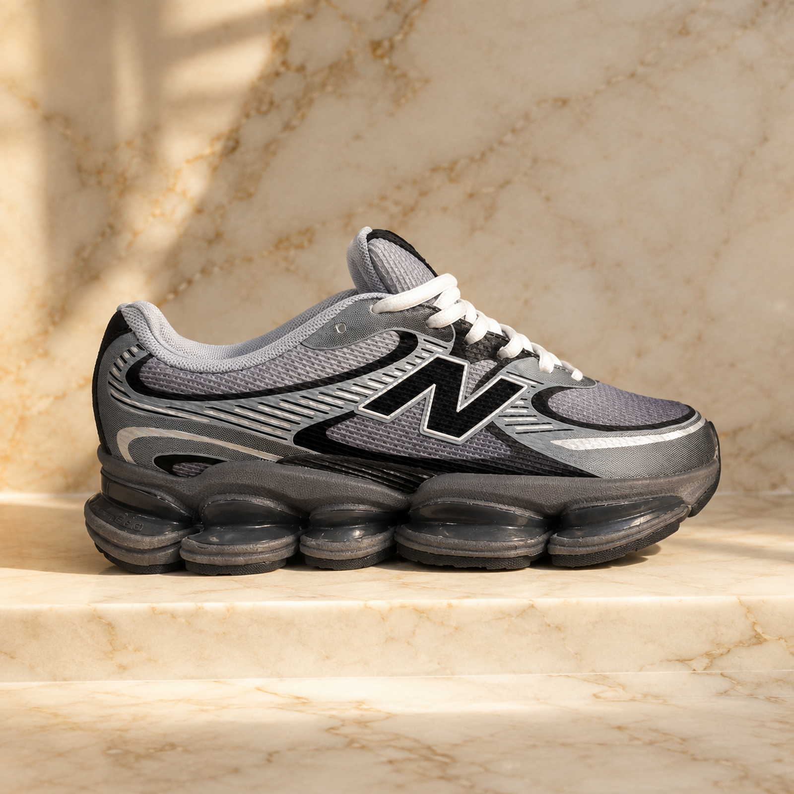 New Balance Pod Runner Gray Black scene