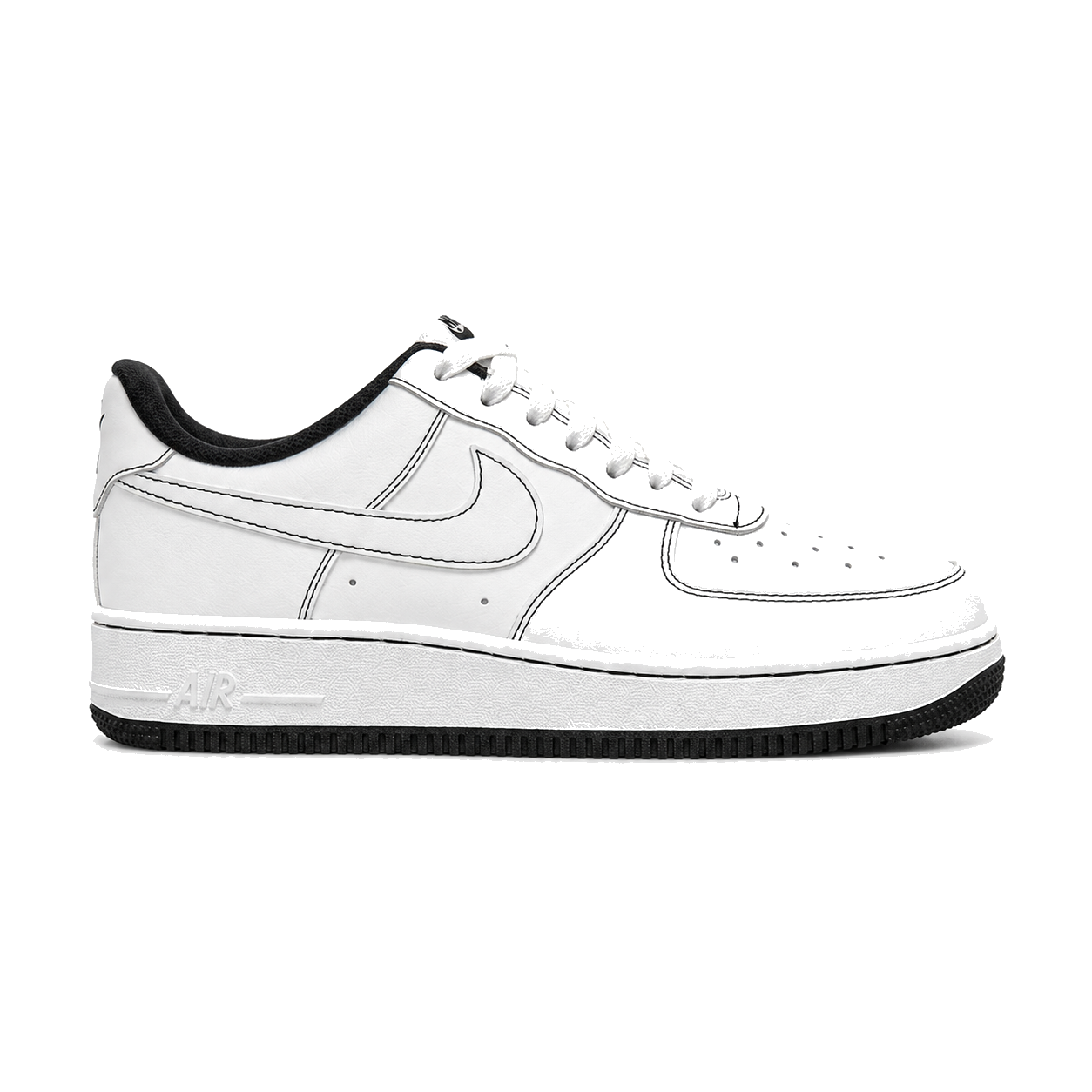 Nike Air Force 1 07 White Black Stitch
