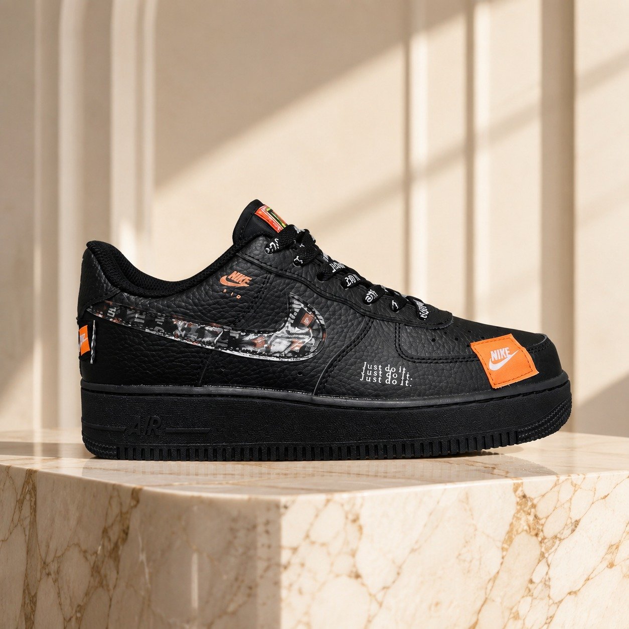 Nike Air Force 1 Low Just Do It Black scene