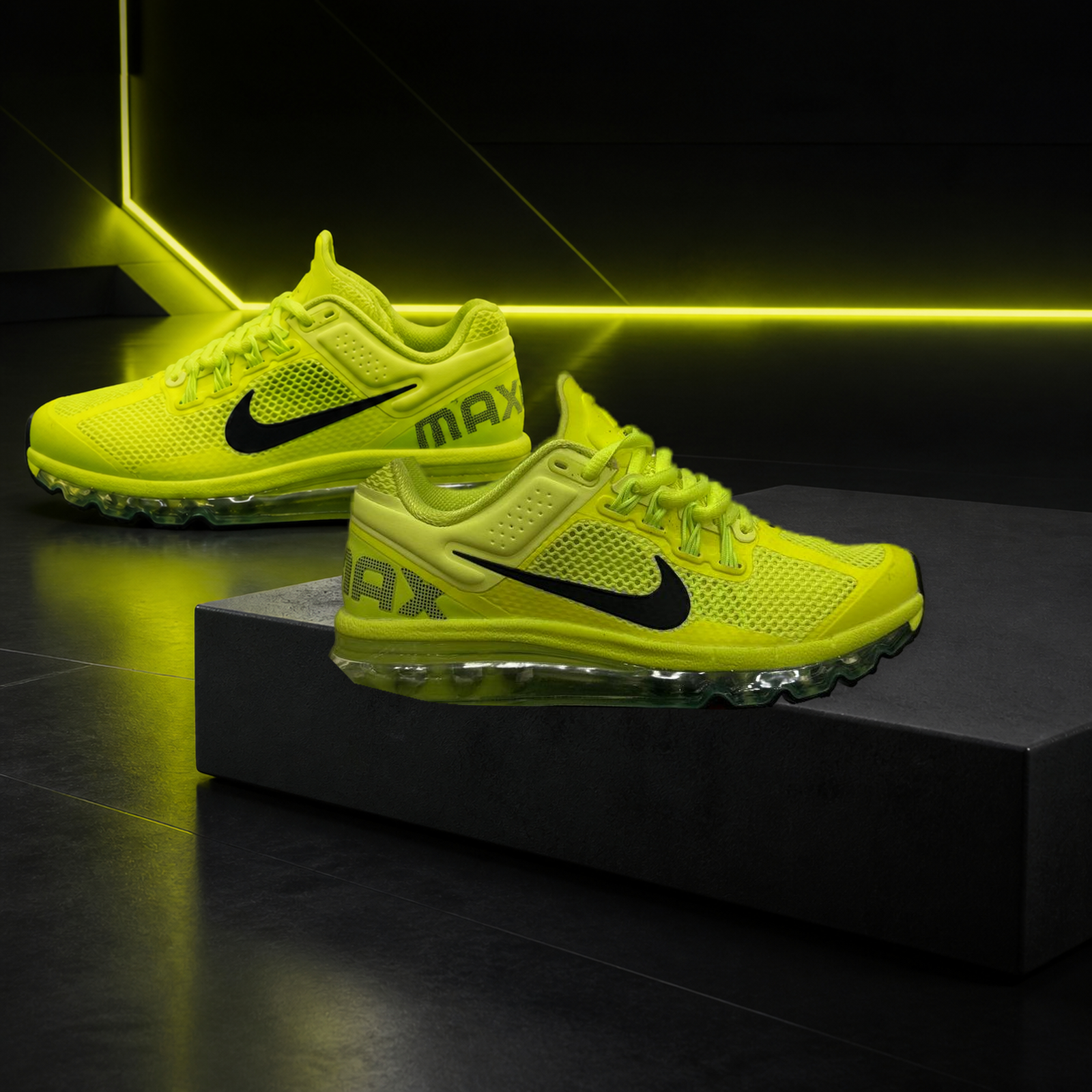 Nike Air Max Custom Volt Black pair