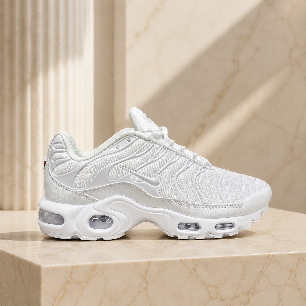 Nike Air Max Plus TN Triple White scene