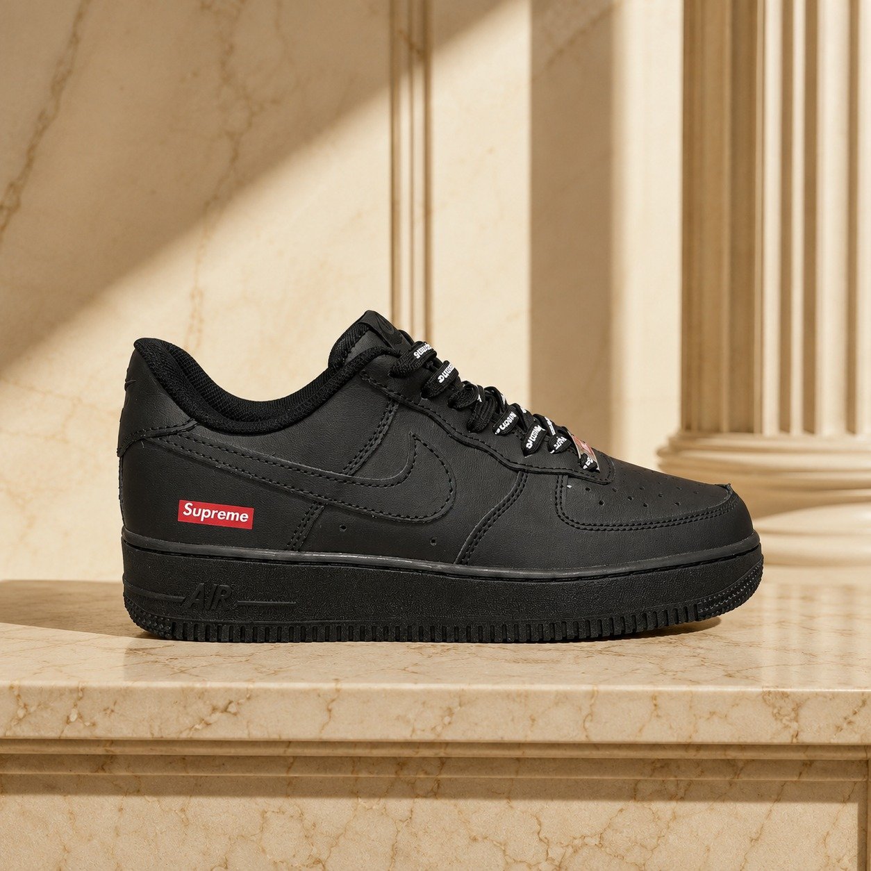 Supreme x Nike Air Force 1 Low Black scene