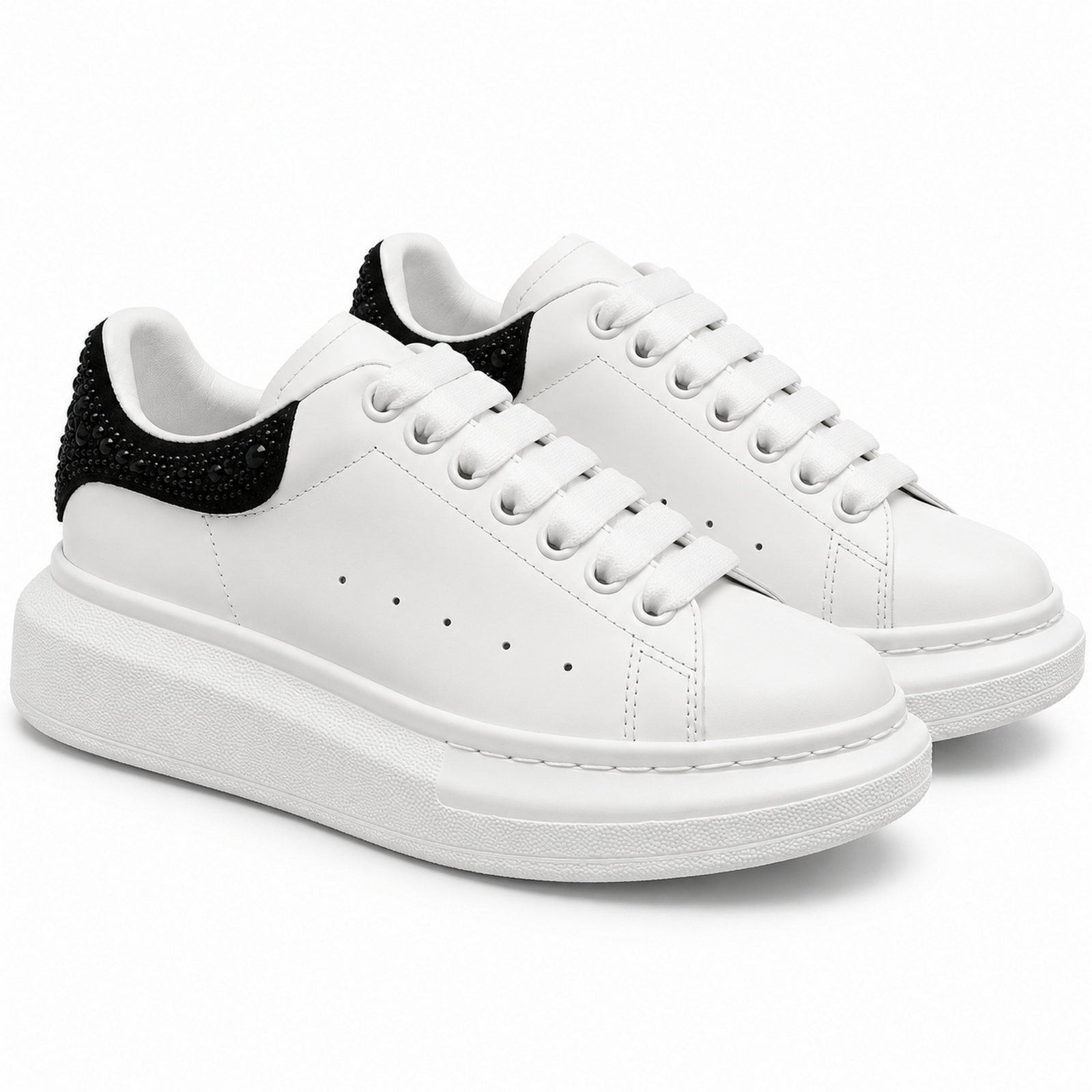 Alexander McQueen Oversized White Black Crystal Heel