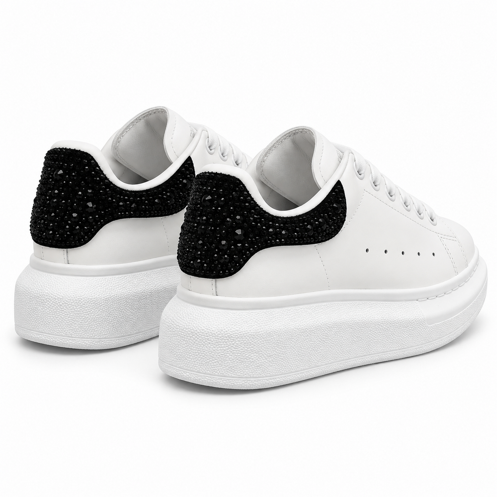 Alexander McQueen Oversized White Black Crystal Heel studio