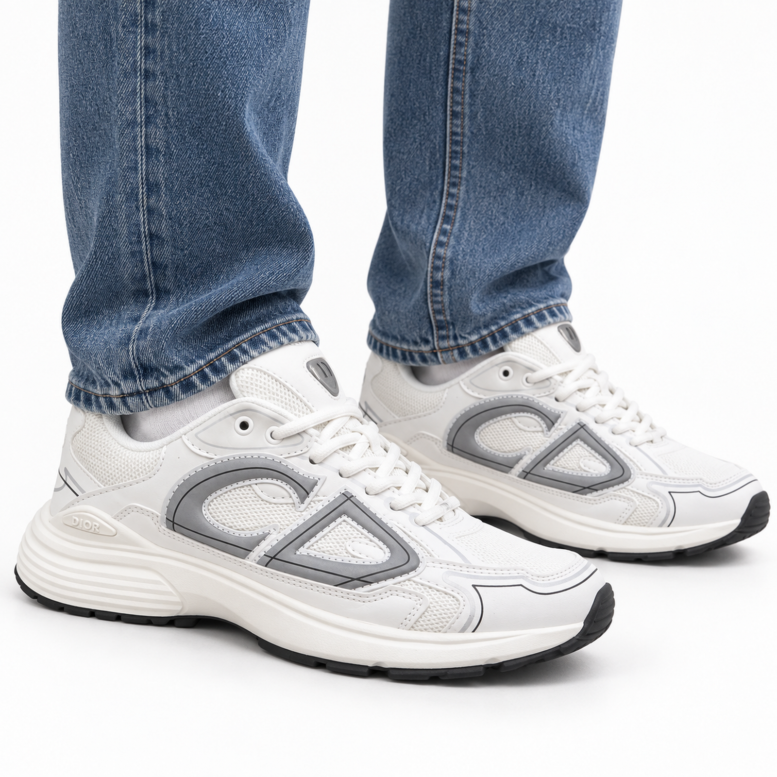 Dior B30 Triple White on foot