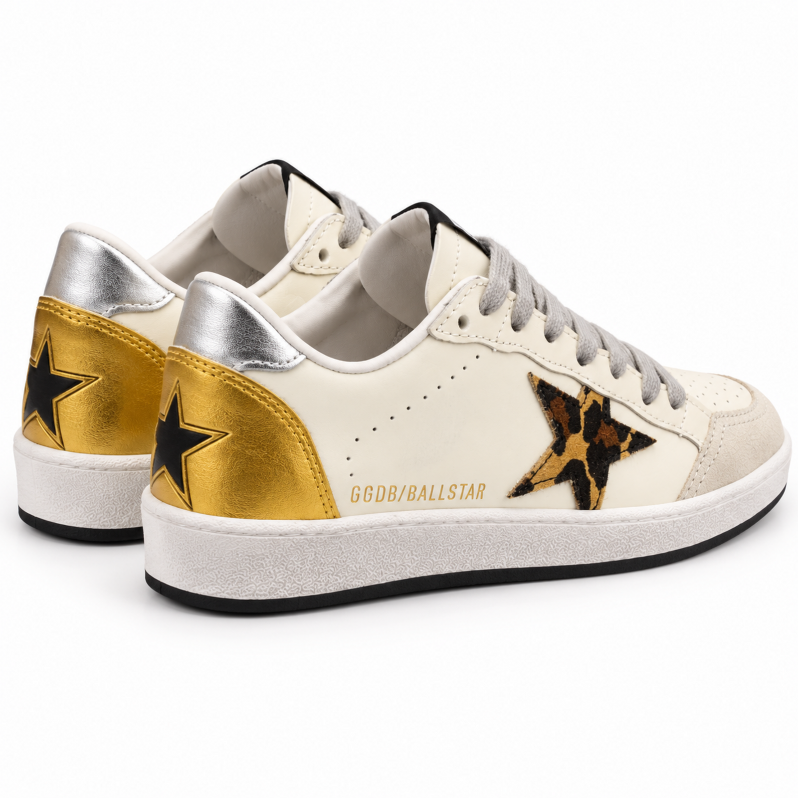 Golden Goose Ball Star White Leopard Star Gold studio