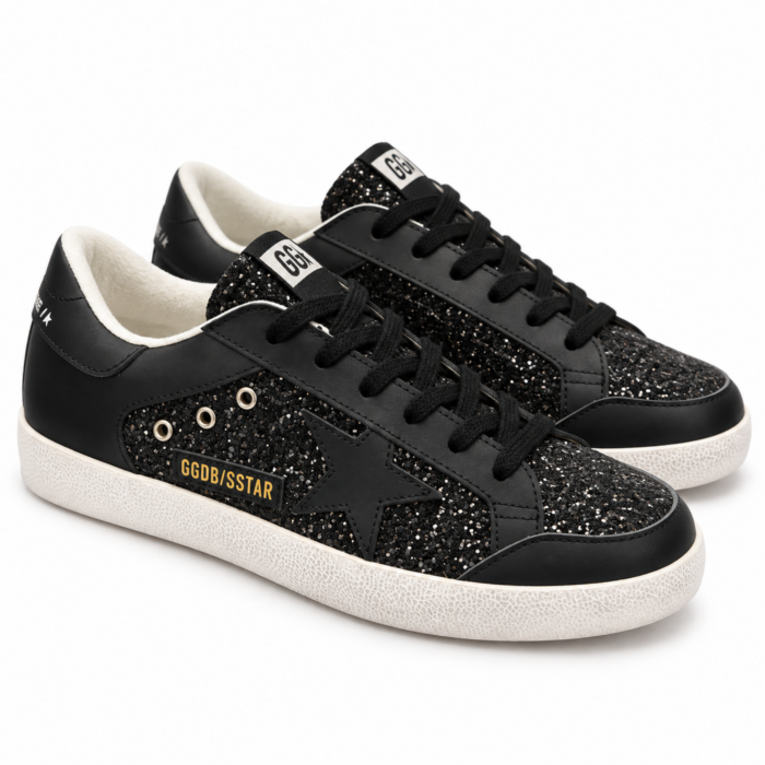 Golden Goose Super Star Black Glitter