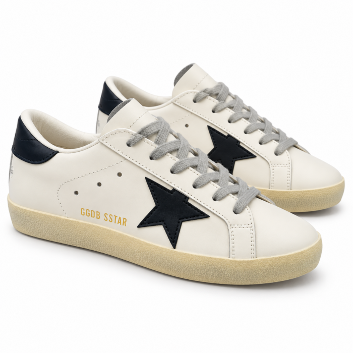 Golden Goose Super Star White Navy Leather