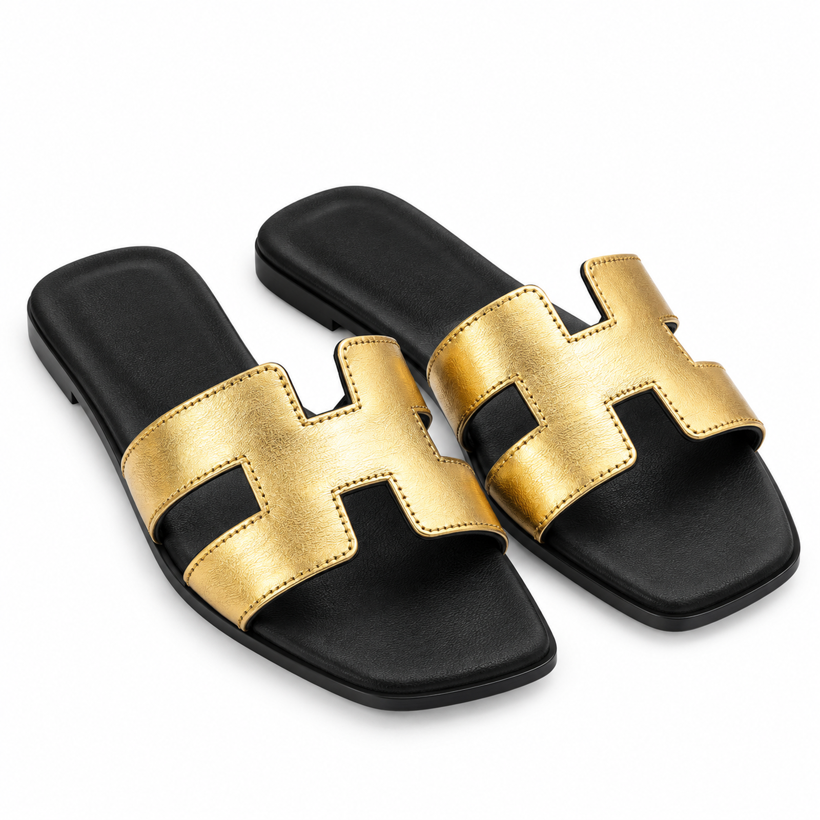 Hermes Oran Sandal Gold Black