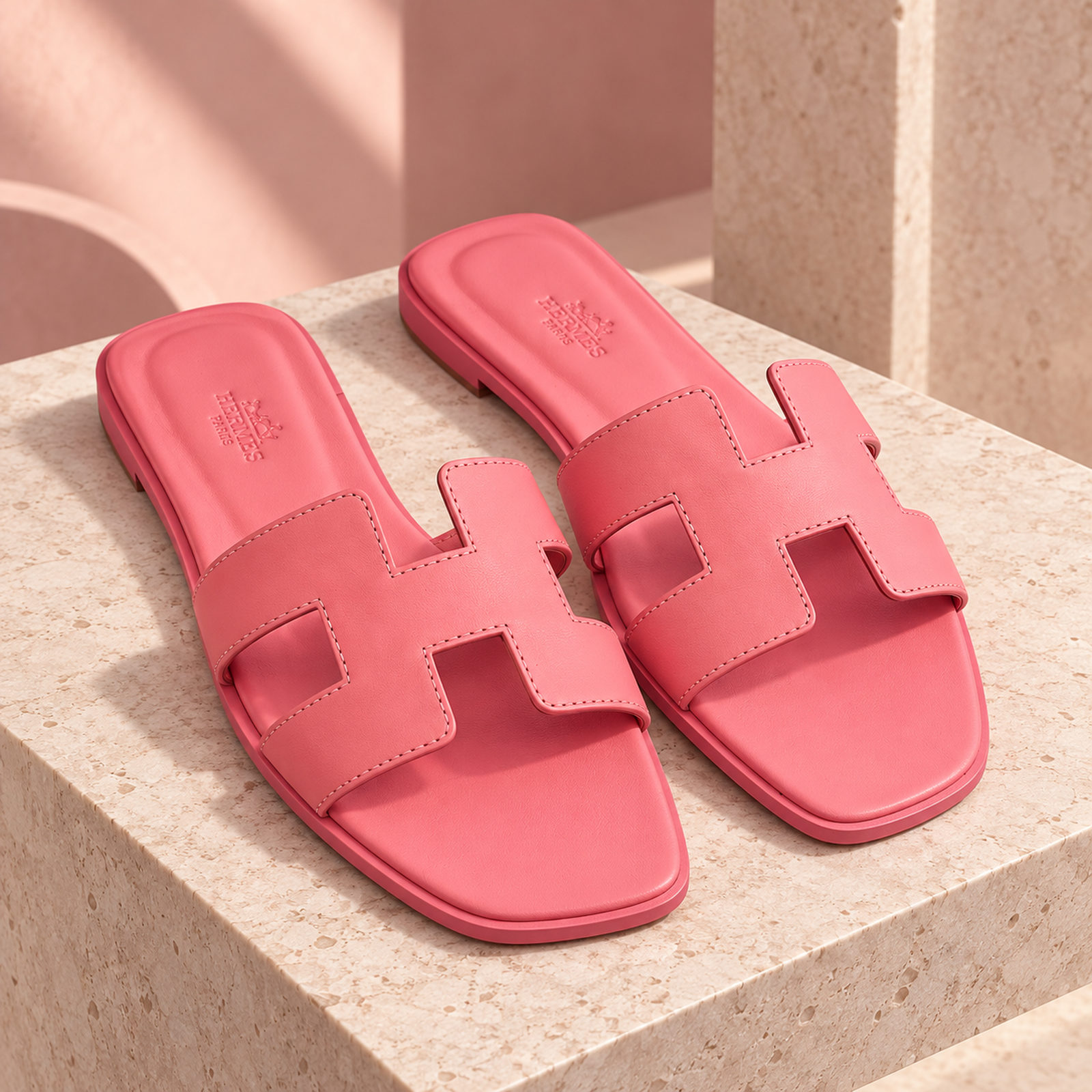 Hermes Oran Sandal Pink studio