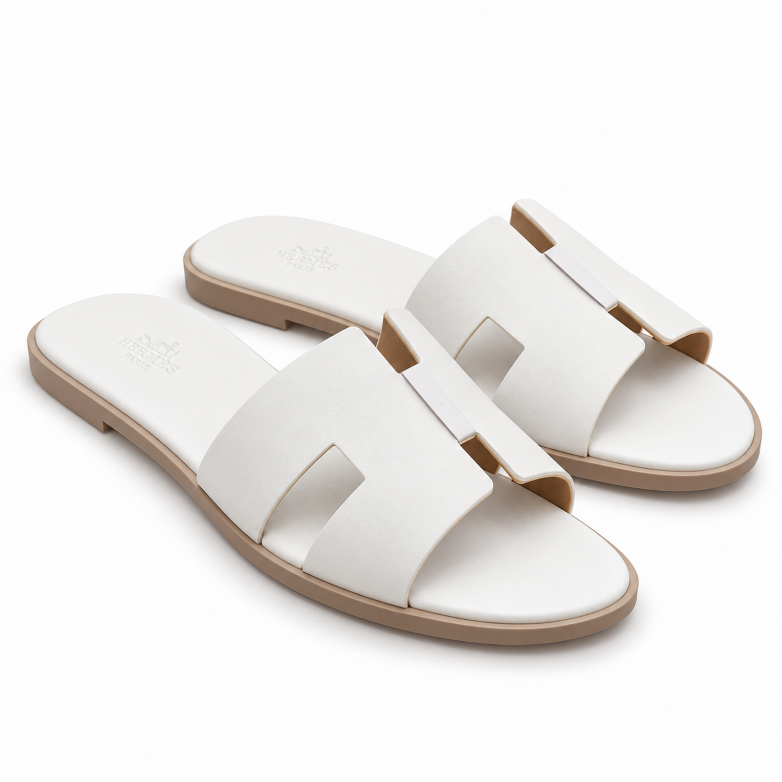 Hermes Oran Sandal White