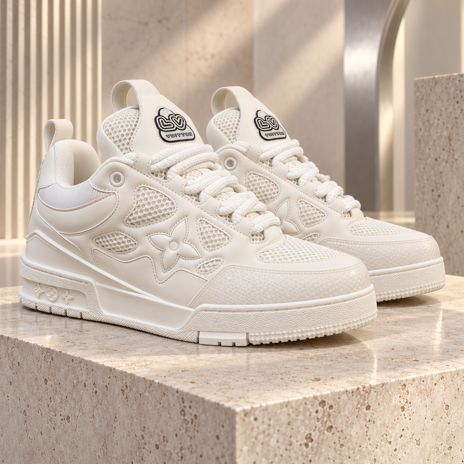 Louis Vuitton Skate Cream White studio