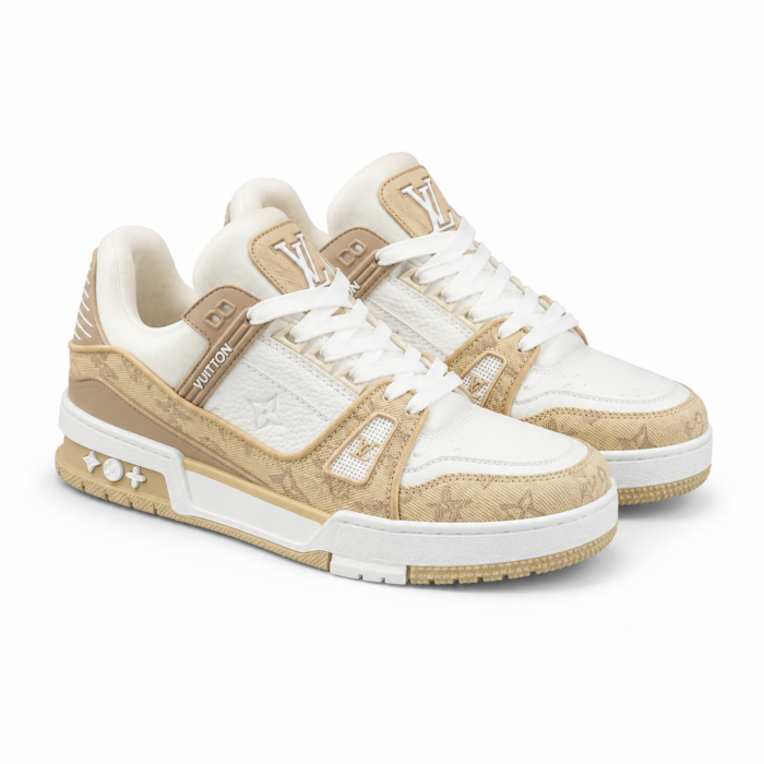 Louis Vuitton Trainer Beige Gold White