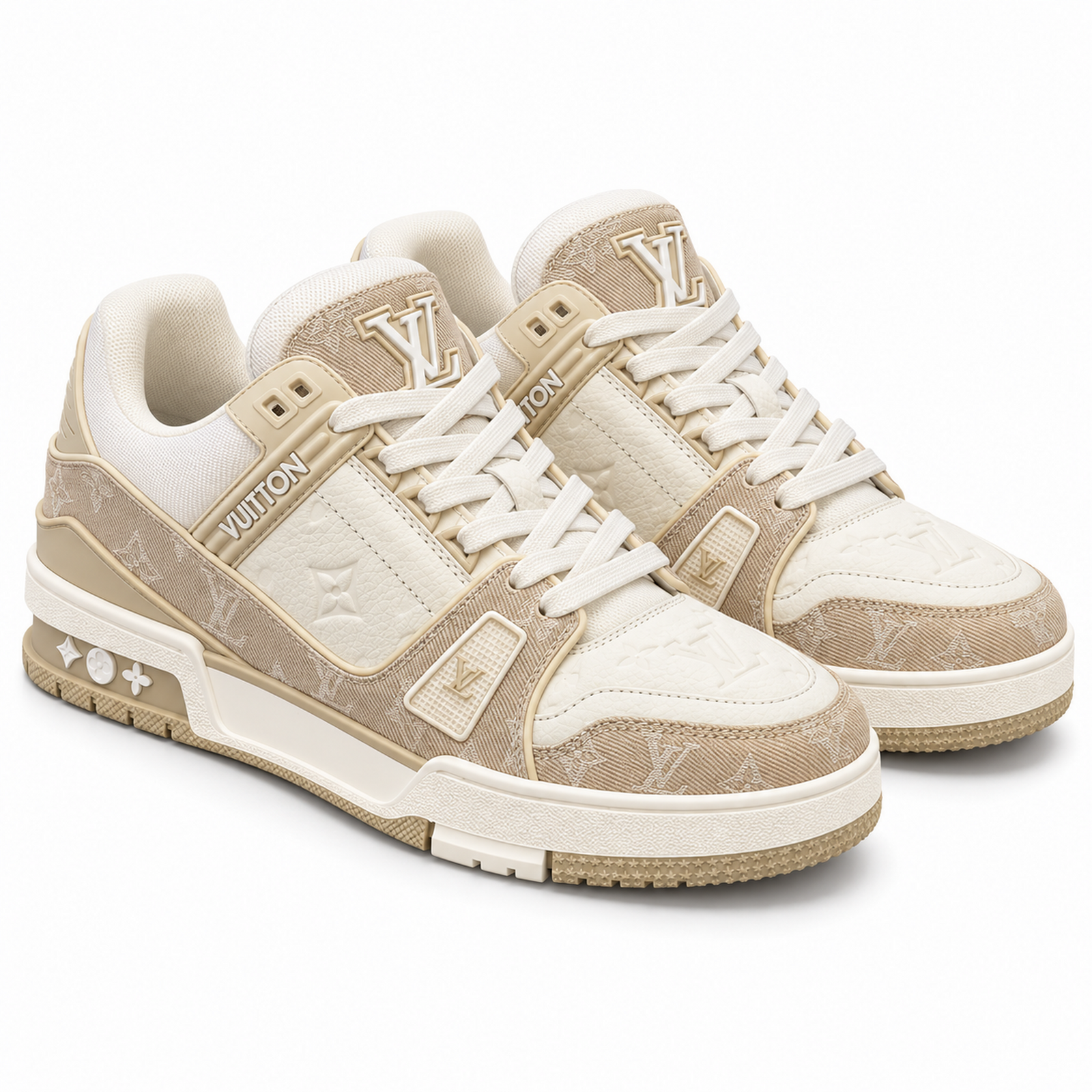 Louis Vuitton Trainer Beige Monogram Cream