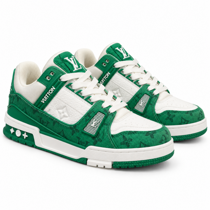 Louis Vuitton Trainer Green Monogram Denim