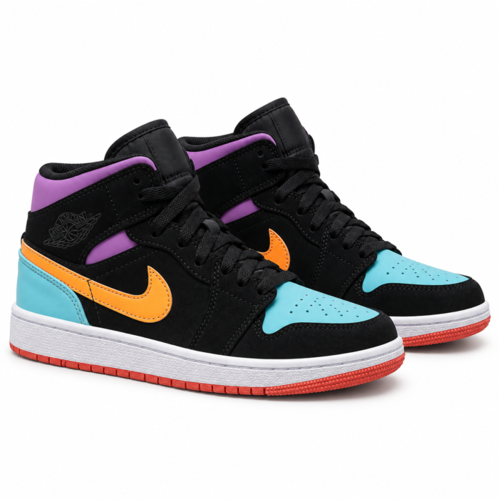 Air Jordan 1 Mid Black Purple Orange main
