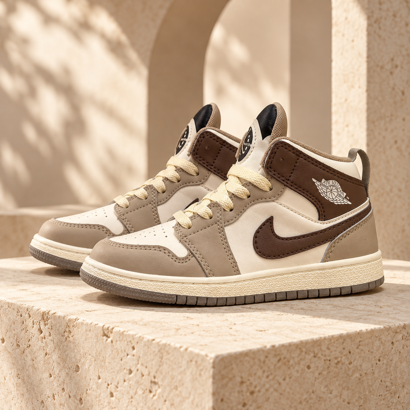 Air Jordan 1 Mid Cream Brown studio