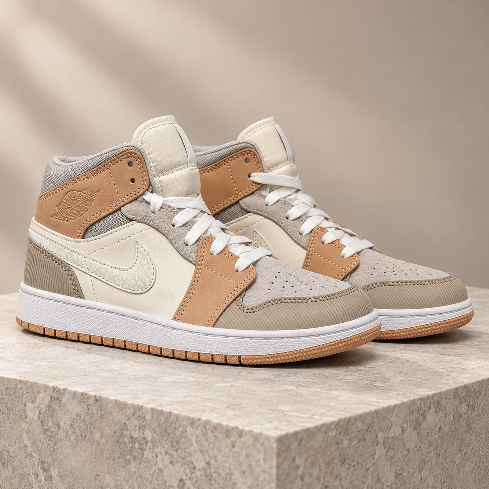 Air Jordan 1 Mid Cream Pink studio