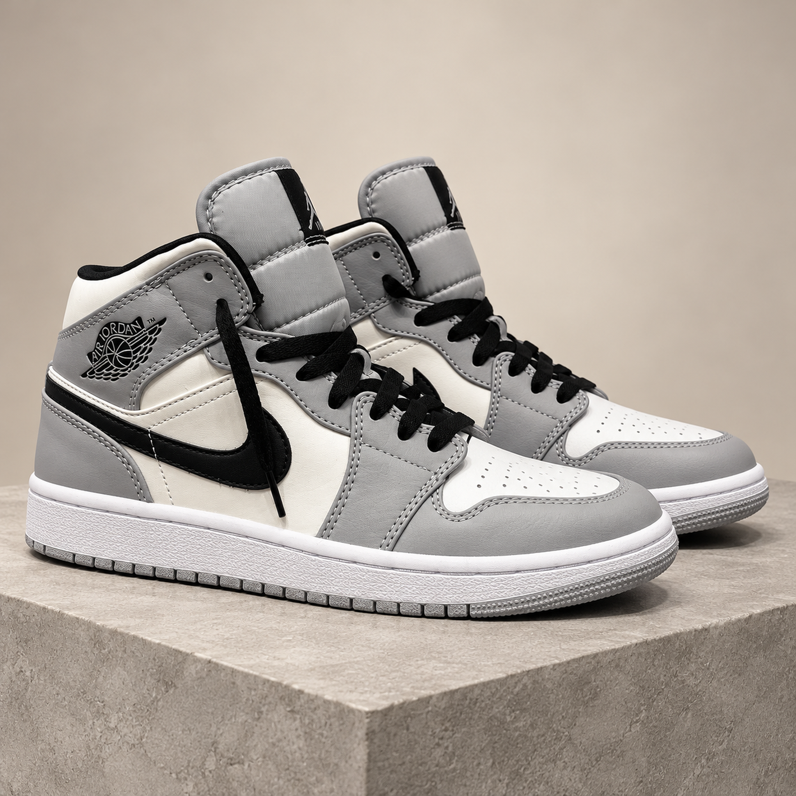 Air Jordan 1 Mid Light Smoke Grey studio