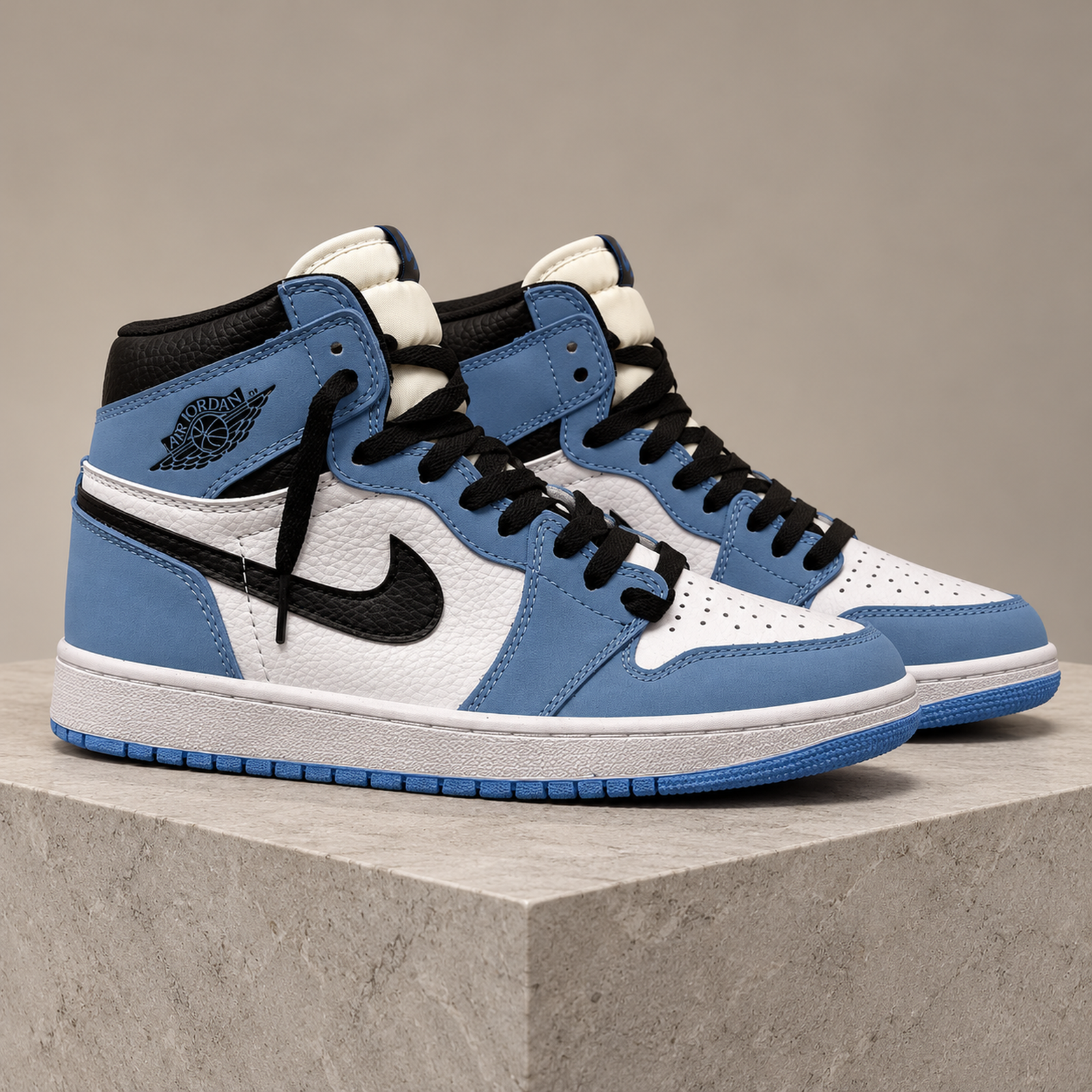 Air Jordan 1 Mid University Blue studio